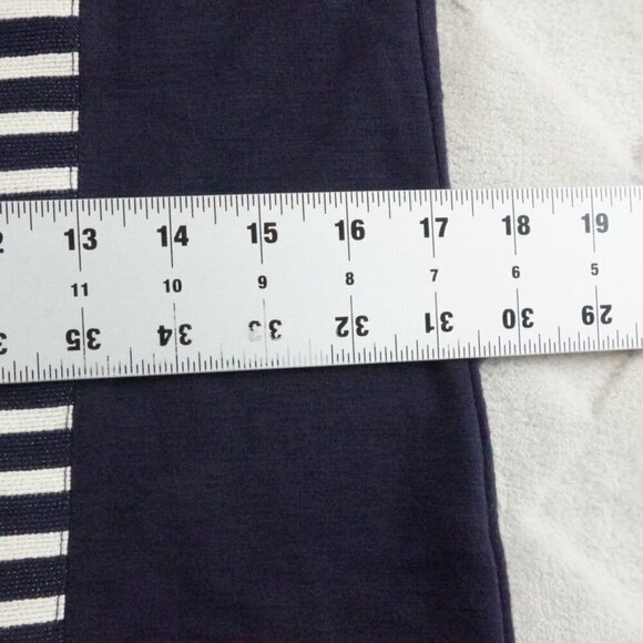 J.Crew Knit Shift Dress Womens 6 Navy Blue & Cream Stripe Career Preppy - Picture 7 of 12
